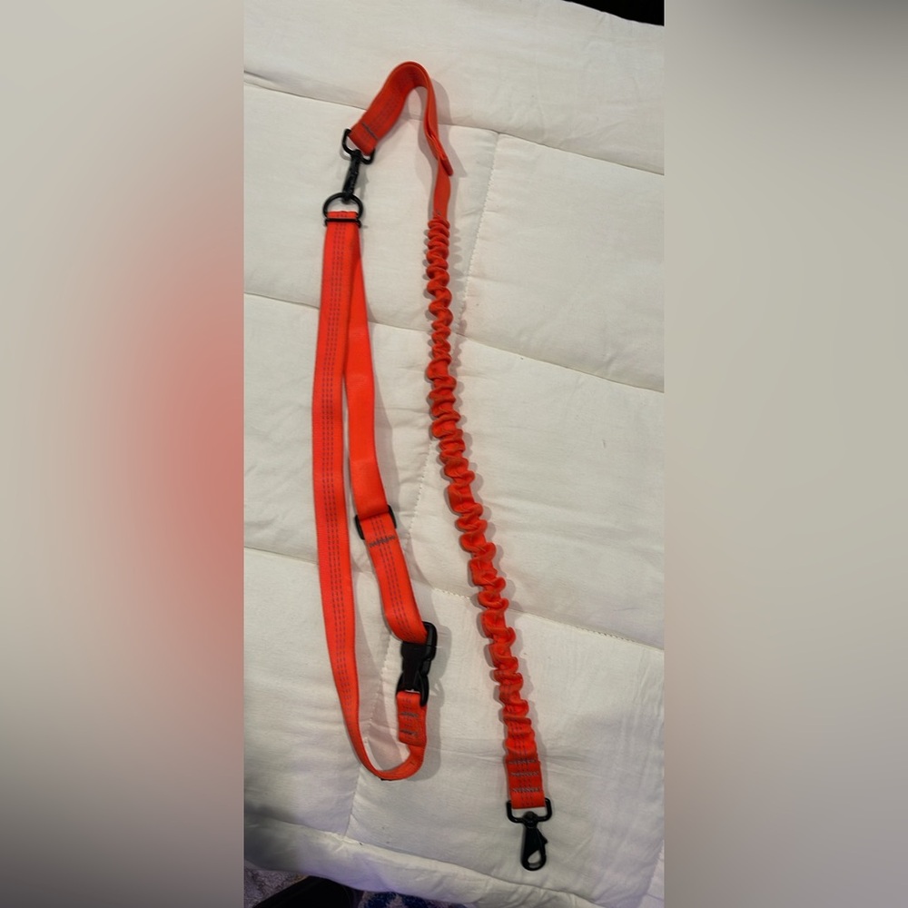Dog running leash orange. Barely used